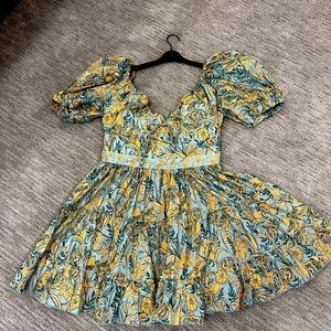 Agua by Agua Bendita Puff Sleeve Mini Dress XL NWT